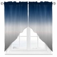 thumbnail image 1 of Swag Curtains Valances for Windows, Blue Grey Ocean Gradient Short Kitchen Window Curtains Over Sink, Abstract Modern Art Cafe Curtains Panel Set Of 2,Rod Pocket, 36 Inches Length, 1 of 8