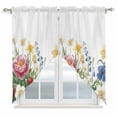 thumbnail image 1 of Swag Curtains Valances for Windows, Boho Floral Print Short Kitchen Window Curtains Over Sink, Peony Strawberry Cafe Curtains Panel Set Of 2,Rod Pocket, 36 Inches Length, 1 of 9