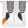 thumbnail image 1 of Swag Curtains Valances for Windows, Boho Mid Century Modern Short Kitchen Window Curtains Over Sink, Orange Navy Blue Beige Cafe Curtains Panel Set Of 2,Rod Pocket, 36 Inches Length, 1 of 8