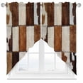 thumbnail image 1 of Swag Curtains Valances for Windows, Brown Cow Print Short Kitchen Window Curtains Over Sink, Cow Textured Cafe Curtains Panel Set Of 2,Rod Pocket, 36 Inches Length, 1 of 8