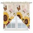 thumbnail image 1 of Swag Curtains Valances for Windows, Butterfly Sunflower Short Kitchen Window Curtains Over Sink, Vintage Floral Cafe Curtains Panel Set Of 2,Rod Pocket, 36 Inches Length, 1 of 1