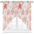 thumbnail image 1 of Swag Curtains Valances for Windows, Coral Red Pastel Aqua Coastal Short Kitchen Window Curtains Over Sink, Ocean Animals Pattern Cafe Curtains Panel Set Of 2,Rod Pocket, 36 Inches Length, 1 of 8