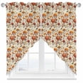 thumbnail image 1 of Swag Curtains Valances for Windows, Fall Mushroom Short Kitchen Window Curtains Over Sink, Retro Autumn Leaves Cafe Curtains Panel Set Of 2,Rod Pocket, 36 Inches Length, 1 of 8