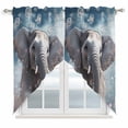 thumbnail image 1 of Swag Curtains Valances for Windows, Funny Elephants Bubbles Short Kitchen Window Curtains Over Sink, Gray Blue Cafe Curtains Panel Set Of 2,Rod Pocket, 45 Inches Length, 1 of 8