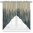 thumbnail image 1 of Swag Curtains Valances for Windows, Green Rustic Misty Forests Short Kitchen Window Curtains Over Sink, Gorillas Silhouette Cafe Curtains Panel Set Of 2,Rod Pocket, 36 Inches Length, 1 of 8