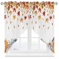 thumbnail image 1 of Swag Curtains Valances for Windows, Orange Fall Thanksgiving Pumpkin Short Kitchen Window Curtains Over Sink, Sunflower Leaves Cafe Curtains Panel Set Of 2,Rod Pocket, 63 Inches Length White, 1 of 8