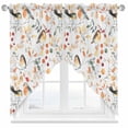thumbnail image 1 of Swag Curtains Valances for Windows, Orange Fall Thanksgiving Short Kitchen Window Curtains Over Sink, Autumn Bird Leaf Floral Cafe Curtains Panel Set Of 2,Rod Pocket, 36 Inches Length White, 1 of 8