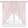 thumbnail image 1 of Swag Curtains Valances for Windows, Pink White Geometric Stripes Short Kitchen Window Curtains Over Sink, Minimalist Modern Art Cafe Curtains Panel Set Of 2,Rod Pocket, 45 Inches Length, 1 of 8