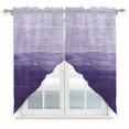 thumbnail image 1 of Swag Curtains Valances for Windows, Purple White Brush Stroke Textured Short Kitchen Window Curtains Over Sink, Abstract Modern Cafe Curtains Panel Set Of 2,Rod Pocket, 36 Inches Length, 1 of 9
