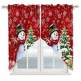 thumbnail image 1 of Swag Curtains Valances for Windows, Red Snowman Short Kitchen Window Curtains Over Sink, Christmas Balls Tree Gift Snowflake Cafe Curtains Panel Set Of 2,Rod Pocket, 45 Inches Length, 1 of 9