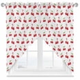 thumbnail image 1 of Swag Curtains Valances for Windows, Red Vintage Cherry Short Kitchen Window Curtains Over Sink, Watercolor Fruit Pattern Cafe Curtains Panel Set Of 2,Rod Pocket, 36 Inches Length White Green, 1 of 8