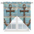 Swag Curtains Valances for Windows, Retro Nautical Short Kitchen Window ...