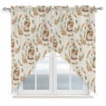 thumbnail image 1 of Swag Curtains Valances for Windows, Rustic Floral Pattern Easter Short Kitchen Window Curtains Over Sink, Spring Rabbits Eggs Carrots Cafe Curtains Panel Set Of 2,Rod Pocket, 63 Inches Length, 1 of 9