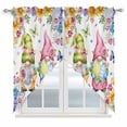 thumbnail image 1 of Swag Curtains Valances for Windows, Spring Gnomes Easter Short Kitchen Window Curtains Over Sink, Flowers Butterflies Cafe Curtains Panel Set Of 2,Rod Pocket, 36 Inches Length White, 1 of 9
