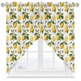 thumbnail image 1 of Swag Curtains Valances for Windows, Vintage Lemon Summer Floral Short Kitchen Window Curtains Over Sink, Yellow Green White Cafe Curtains Panel Set Of 2,Rod Pocket, 36 Inches Length, 1 of 8