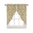 thumbnail image 1 of Swag Curtains, Vintage Flowers Blue Yellow Floral Linen Rod Pocket Kitchen Curtains Valances Tier Curtains Swag Valance Curtains for Bedroom Living Room 36" x 45", 2 Panels, 1 of 6