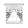 thumbnail image 1 of Swag Curtains, Watercolor Flowers Plants Hand Painted Rod Pocket Kitchen Curtains Valances Tier Curtains Swag Valance Curtains for Bedroom Living Room 36" x 45", 2 Panels, 1 of 6