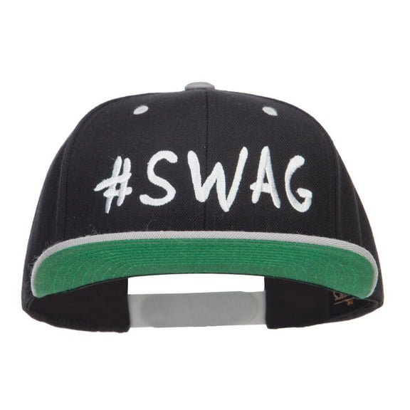 Swag Embroidered Two Tone Snapback - Black Silver OSFM