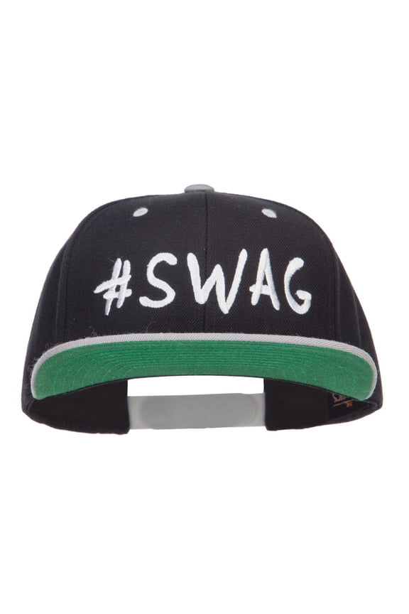 Swag Embroidered Two Tone Snapback - Black Silver OSFM