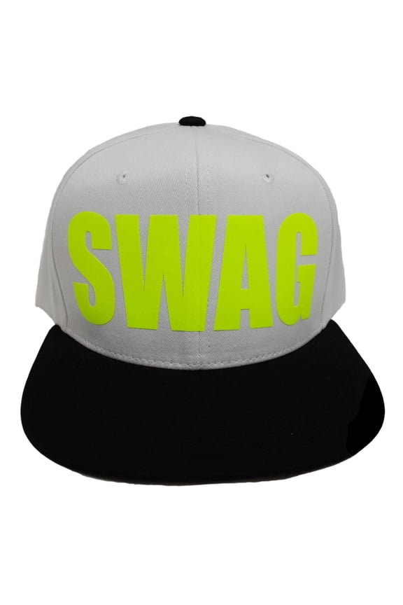 Swag Flock Print Style White/Black Snapback Hat Cap