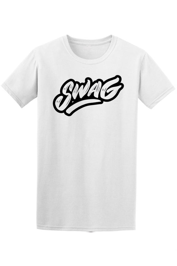Swag Lettering White Color T-Shirt Men -Image by Shutterstock, Male XX-Large