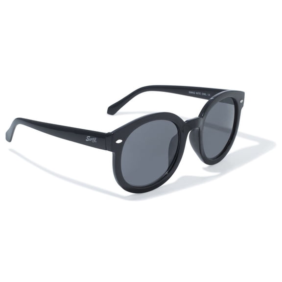Swag Nite Owl Sports Sunglasses Black Frame with Smoke Lenses UV400 Protection, Stylish Round Lens Design
