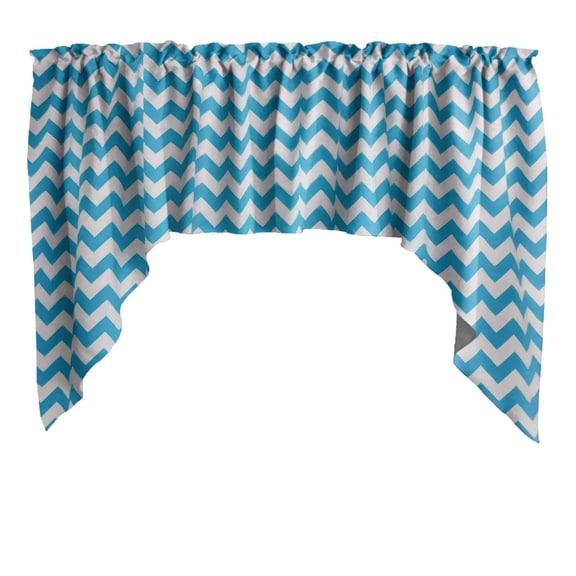 Swag Valance Cotton Chevron Zig Zag Print 58" Wide / 36" Tall