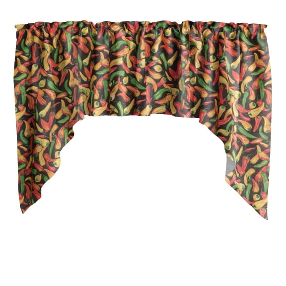 Swag Valance Cotton Chili Peppers Print 58" Wide / 36" Tall