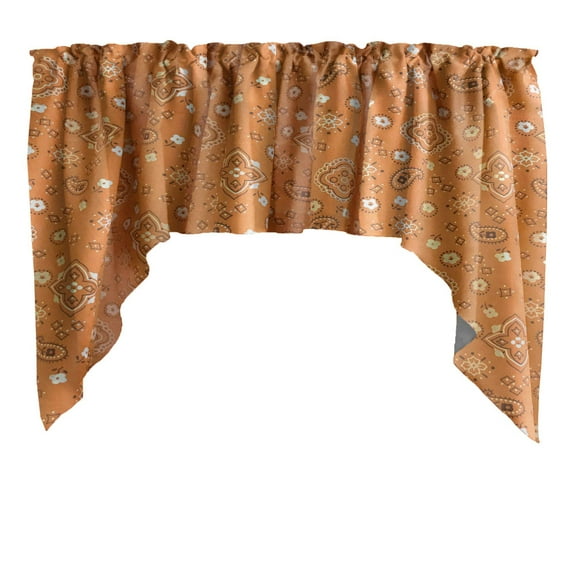 Swag Valance Cotton Floral Bandanna Paisley Print 58" Wide / 36" Tall