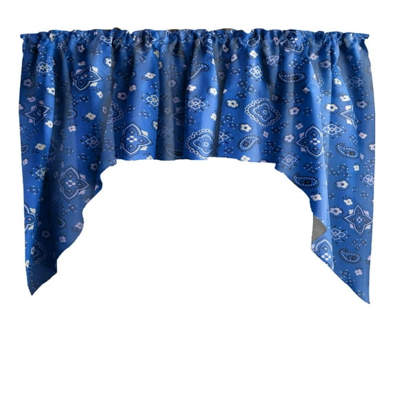 Swag Valance Cotton Floral Bandanna Paisley Print 58" Wide / 36" Tall