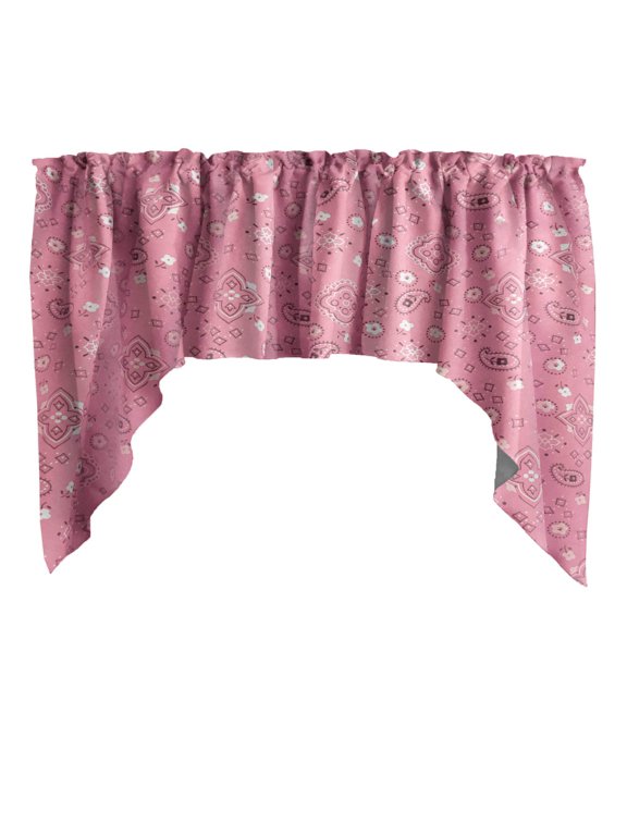 Swag Valance Cotton Floral Bandanna Paisley Print 58" Wide / 36" Tall