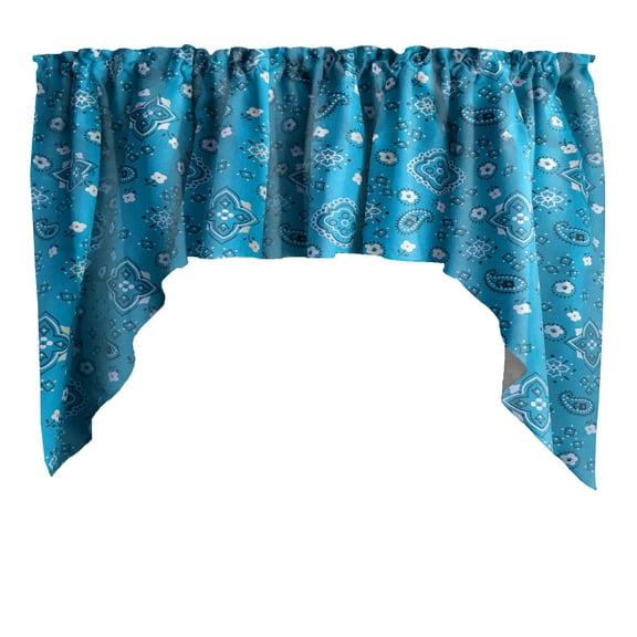 Swag Valance Cotton Floral Bandanna Paisley Print 58" Wide / 36" Tall