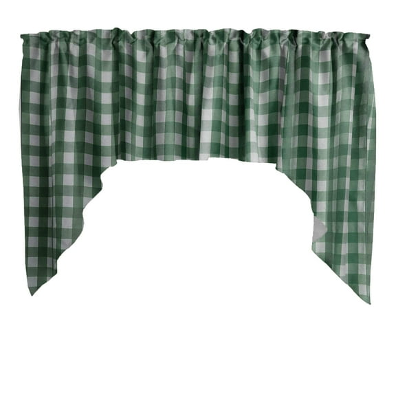 Swag Valance Cotton Gingham Checkered Print 58" Wide / 36" Tall
