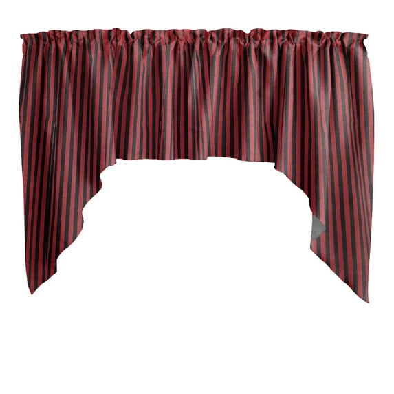 Swag Valance Cotton Half Inch Wide Stripes Print 58" Wide / 36" Tall