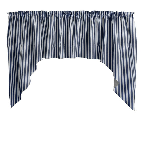 Swag Valance Cotton Half Inch Wide Stripes Print 58" Wide / 36" Tall