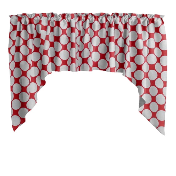 Swag Valance Cotton Large Circle Dot Print 58" Wide / 36" Tall