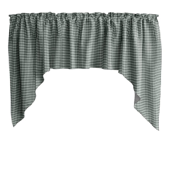 Swag Valance Cotton Print 1/8th Inch Small Gingham Checkered 58" Wide / 36" Tall