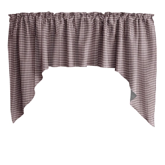 Swag Valance Cotton Print 1/8th Inch Small Gingham Checkered 58" Wide / 36" Tall