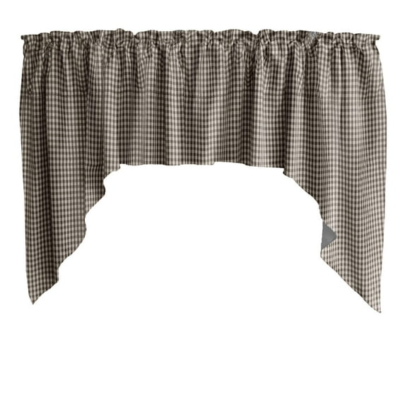 Swag Valance Cotton Print 1/8th Inch Small Gingham Checkered 58" Wide / 36" Tall