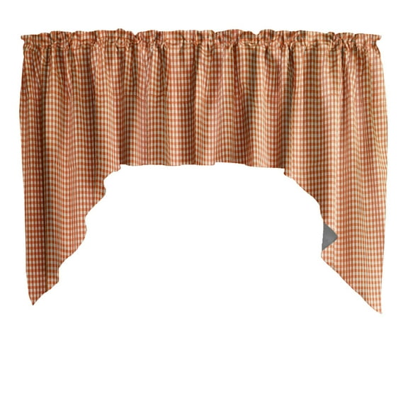 Swag Valance Cotton Print 1/8th Inch Small Gingham Checkered 58" Wide / 36" Tall