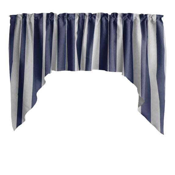 Swag Valance Cotton Print 2 Inch Wide Stripes 58" Wide / 36" Tall