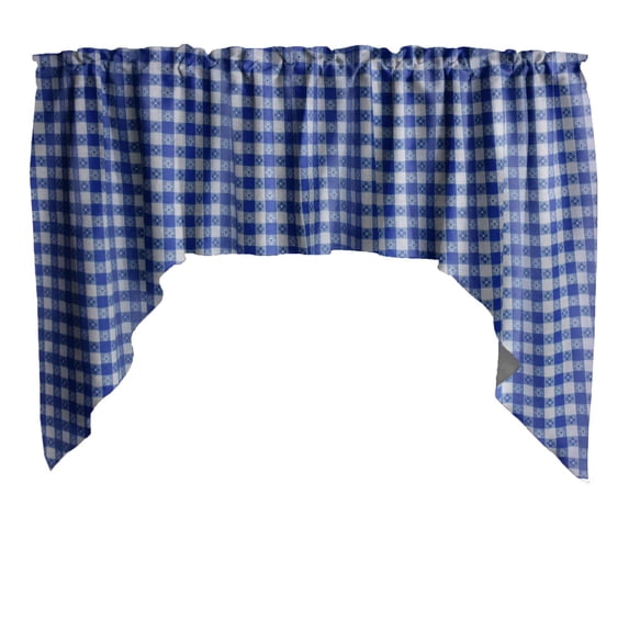 Swag Valance Cotton Tavern Checkered Print 58" Wide / 36" Tall