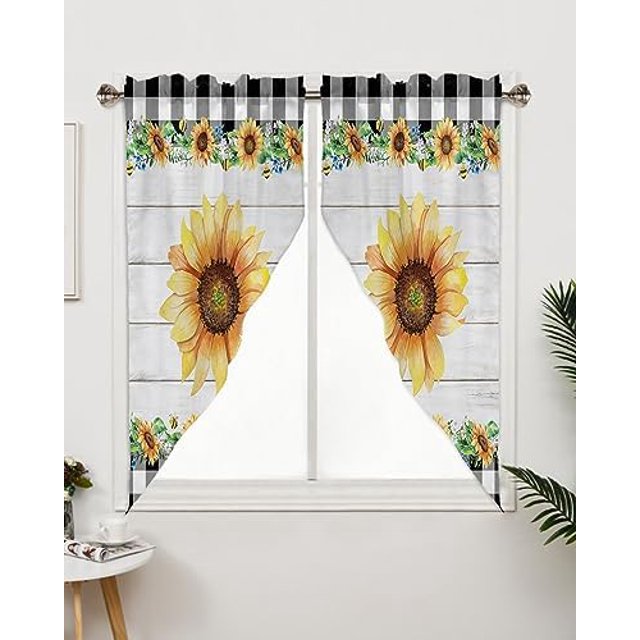 Swag Valance Curtain Tier Pair Farm Rooster Vintage Barn Wood Board Rod