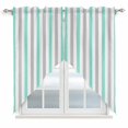 thumbnail image 1 of Swag Valance Curtains for Windows, Aqua Stripe Light Filtering Kitchen Curtains with Rod Pocket, Geometric Grey White Vertical Striped Window Treatment Valances for Living Room, 36x45 - 2 PCS, 1 of 9