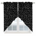 thumbnail image 1 of Swag Valance Curtains for Windows, Black Geometric Stripes Light Filtering Kitchen Curtains with Rod Pocket, Modern Minimalism Abstract Lines Window Treatment Valances for Living Room, 36x45 - 2 PCS, 1 of 9