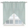 thumbnail image 1 of Swag Valance Curtains for Windows, Blue Green Light Filtering Kitchen Curtains with Rod Pocket, Grid Checkered Plaid Gingham Lattice Trellis Window Treatment Valances for Living Room, 28x36 - 2 PCS, 1 of 9