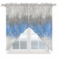 thumbnail image 1 of Swag Valance Curtains for Windows, Blue Grey Abstract Light Filtering Kitchen Curtains with Rod Pocket, Gradient Geometric Graffiti Modern Art Window Treatment Valances, 36x36 - 2 PCS, 1 of 9