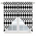 thumbnail image 1 of Swag Valance Curtains for Windows, Bohemia Light Filtering Kitchen Curtains with Rod Pocket, Retro Abstract Geometric Pattern Boho Black Window Treatment Valances for Living Room, 36x45 - 2 PCS, 1 of 9