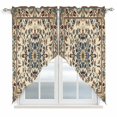 thumbnail image 1 of Swag Valance Curtains for Windows, Boho Southwestern Light Filtering Kitchen Curtains with Rod Pocket, Vintage Retro Geometric Ethnic Window Treatment Valances for Living Room, 36x36 - 2 PCS, 1 of 9