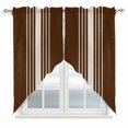 thumbnail image 1 of Swag Valance Curtains for Windows, Brown Beige Striped Light Filtering Kitchen Curtains with Rod Pocket, Modern Farmhouse Retro Lines Window Treatment Valances for Living Room, 36x36 - 2 PCS, 1 of 9